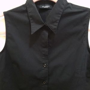 At Last Black Button Down Sleeveless size M